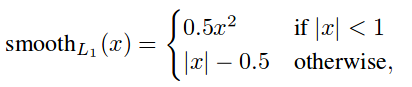 Smooth L1 loss function from Fast R-CNN paper